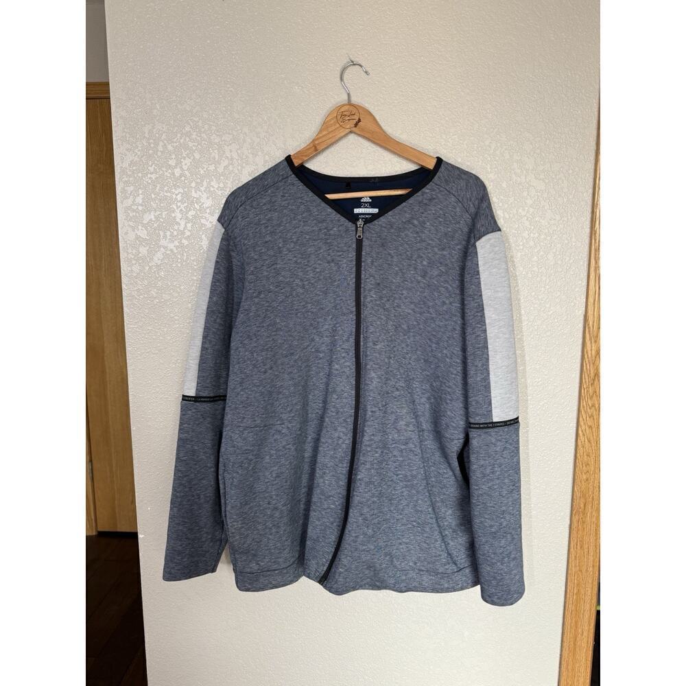 Adidas Adicross Full Zip Sweater Jacket Size 2XL Heathered Navy